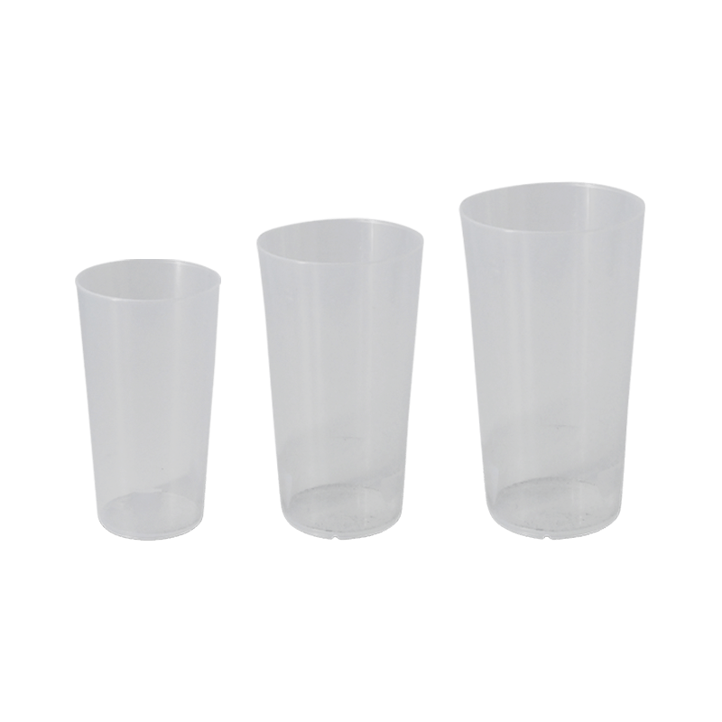 Reusable cold drink clear cup, three different sizes