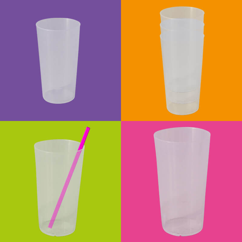 Reusable cup for cold drinks in Andy Warhol style