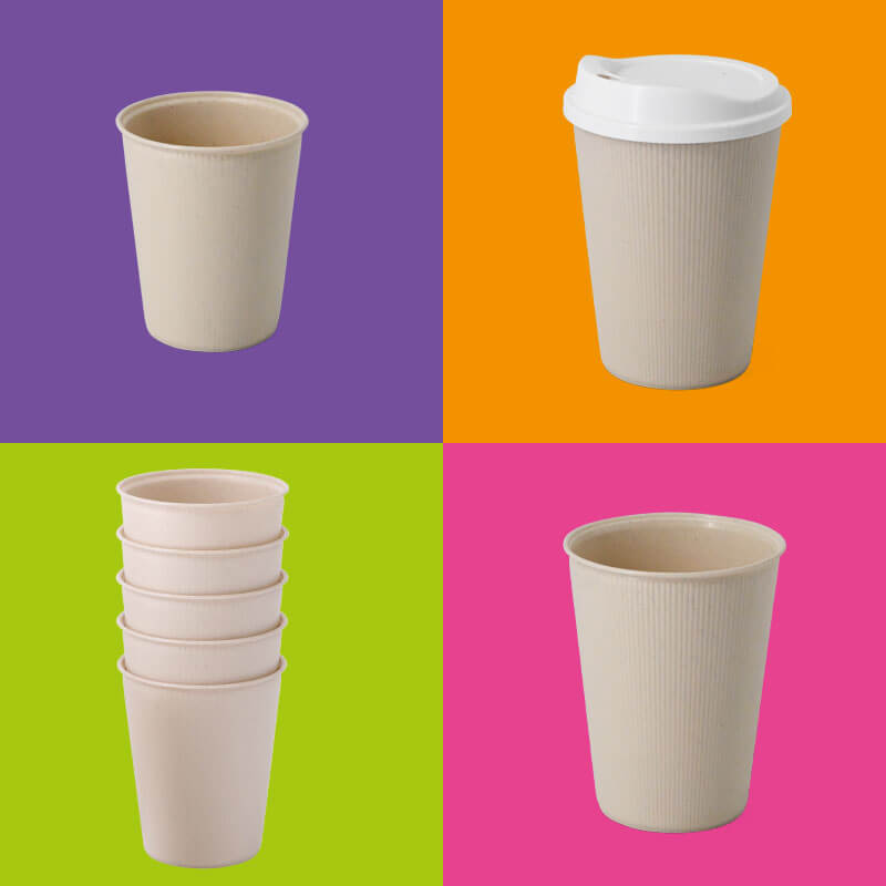 Reusable cup for hot drinks in Andy Warhol style