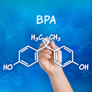 Hand zeichnet chemische Strukturformel von BPA