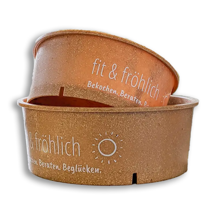 Reusable bowls of the "fit and fröhlich" brand